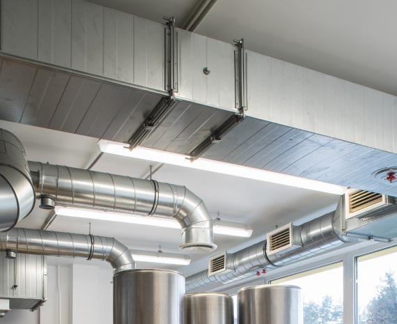 Cleaned commercial duct