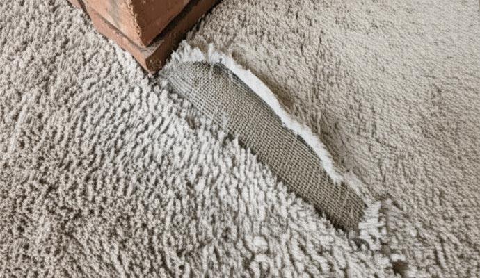 A ripped carpet