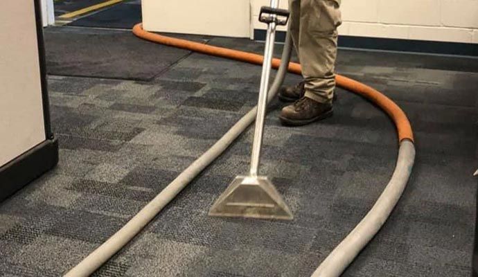 Carpet cleaning in a commercial space
