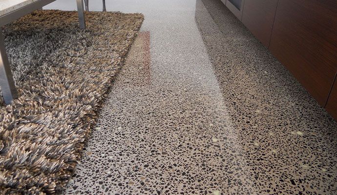 Close up view of clean stone floor