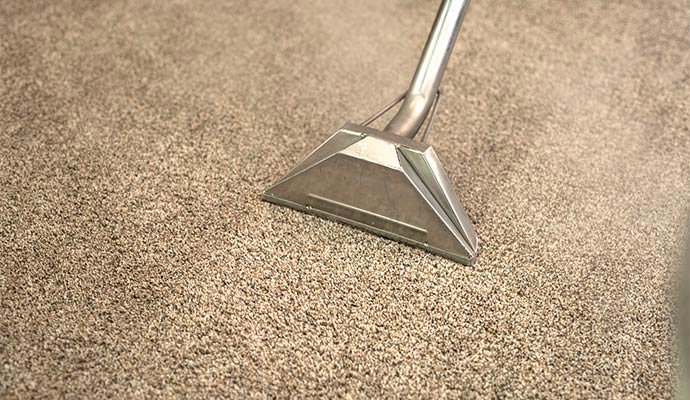 Carpet cleaning wand on carpet