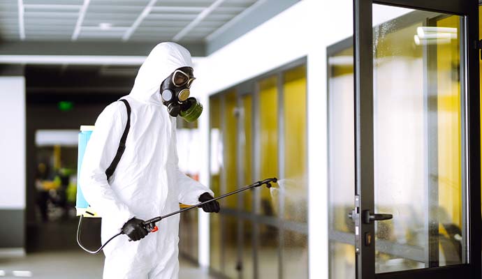 Professional disinfecting service for commercial space