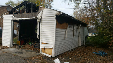 Damaged garage