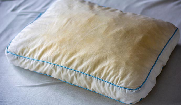 Dirty pillows need to be washed