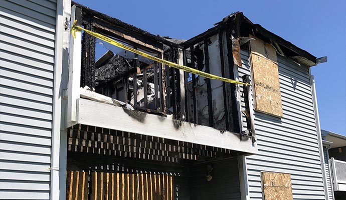 Fire damage house