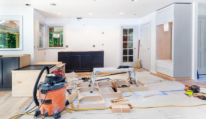 House interior reconstruction in progress