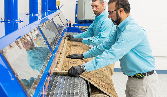 Professional area rug cleaning and protection service facility