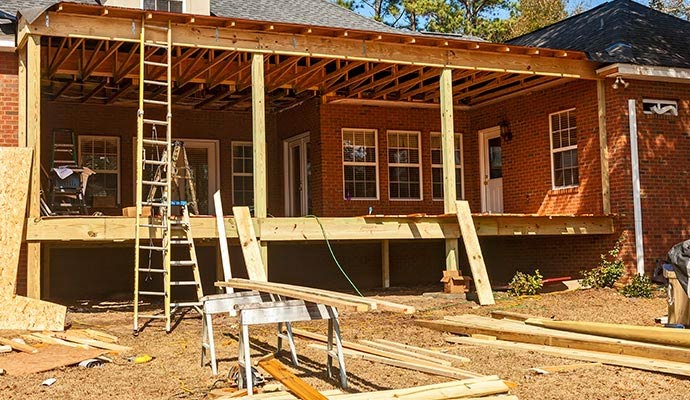 Residential porch reconstruction frame