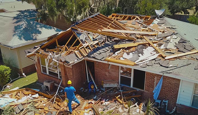 Residential storm damage roof restoration