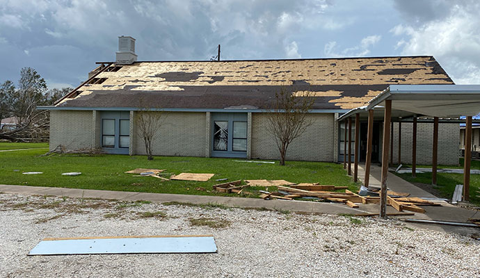 Storm roof damage disaster cleanup service