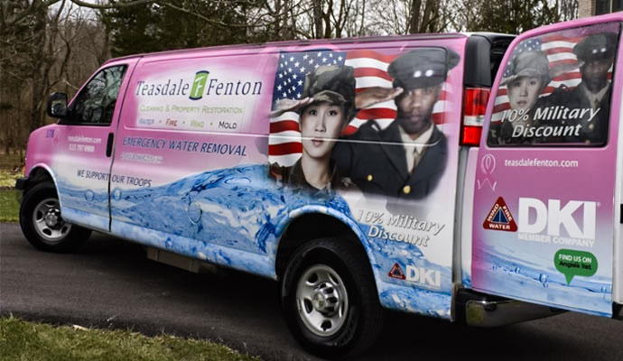 Service vehicle of Teasdale Fenton Cleaning & Property Restoration