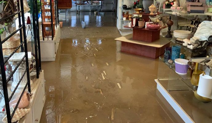 Floor heavily damaged by water